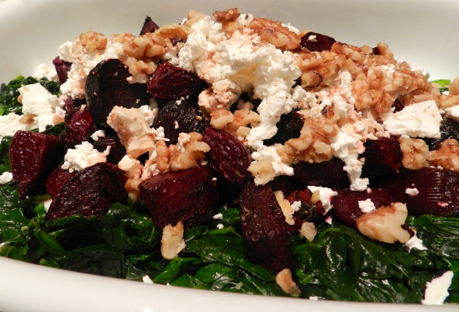 Roasted Beetroot and Spinach Salad